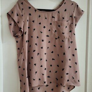 R Essentials by Reitmans Cap-Sleeve Pocket Blouse size Large